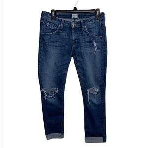 Hudson Bacara Crop distressed Jeans 27 Reg Womens NW658ZNA